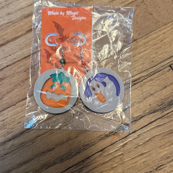 Halloween pillsbury cookie earrings ghost and pumpkin cookie - sterling silver - Picture 8 of 8